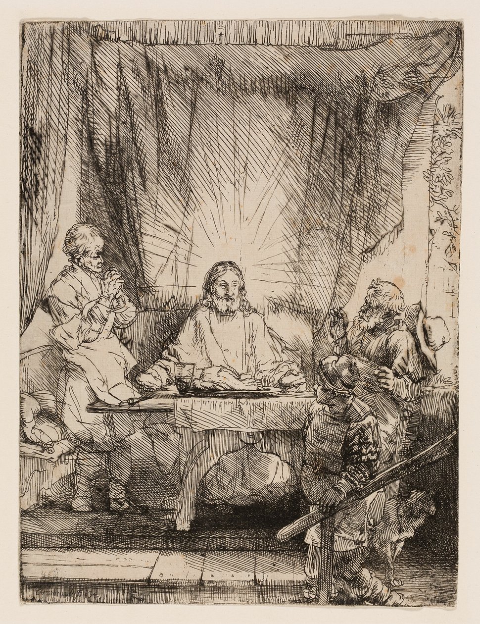 Christus in Emmaüs: De Grotere Plaat door Rembrandt van Rijn