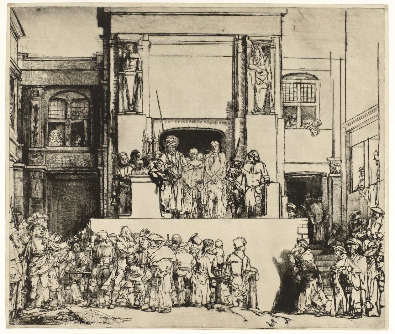 Christus aan het volk getoond (Ecce Homo) door Rembrandt van Rijn