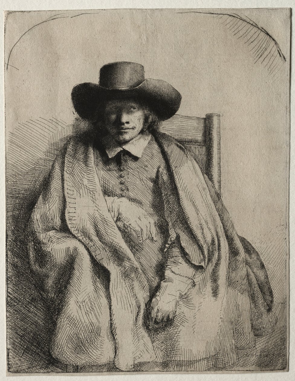 Clement de Jonghe, prentverkoper, 1651 door Rembrandt van Rijn