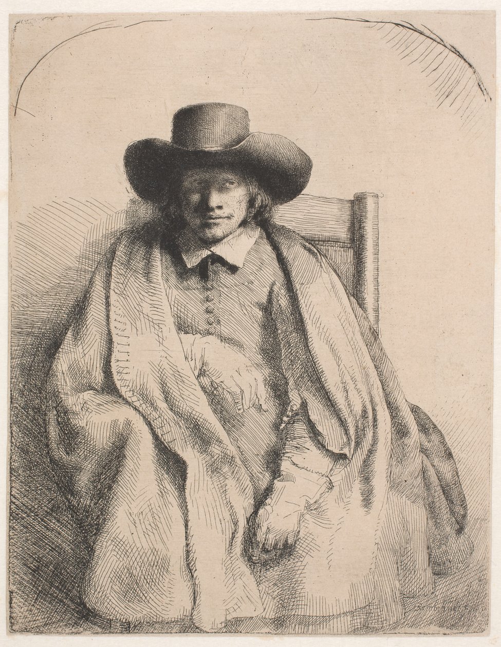 Clement de Jonghe, prentverkoper door Rembrandt van Rijn