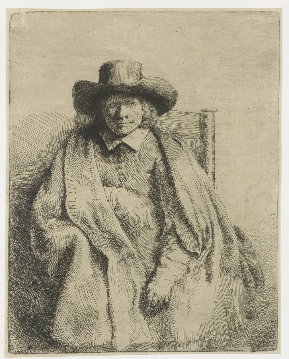 Clement de Jonghe, prentverkoper door Rembrandt van Rijn