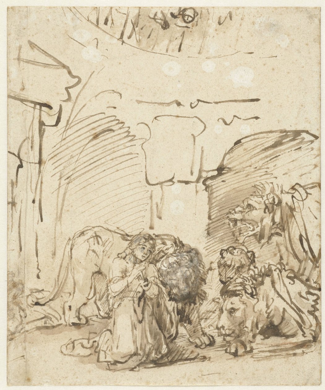 Daniël in de leeuwenkuil door Rembrandt van Rijn