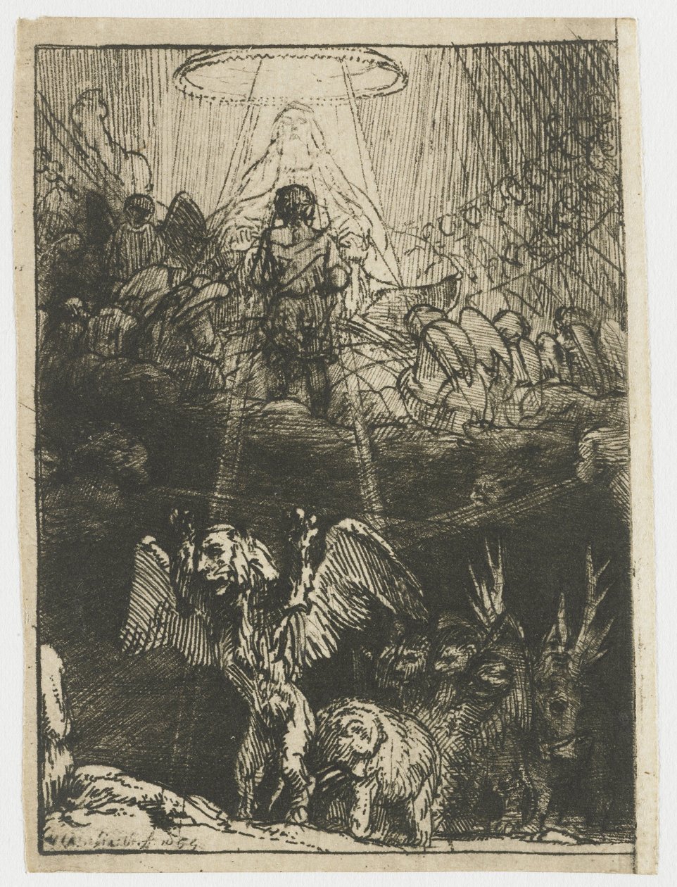 Daniels visioen van de vier beesten door Rembrandt van Rijn