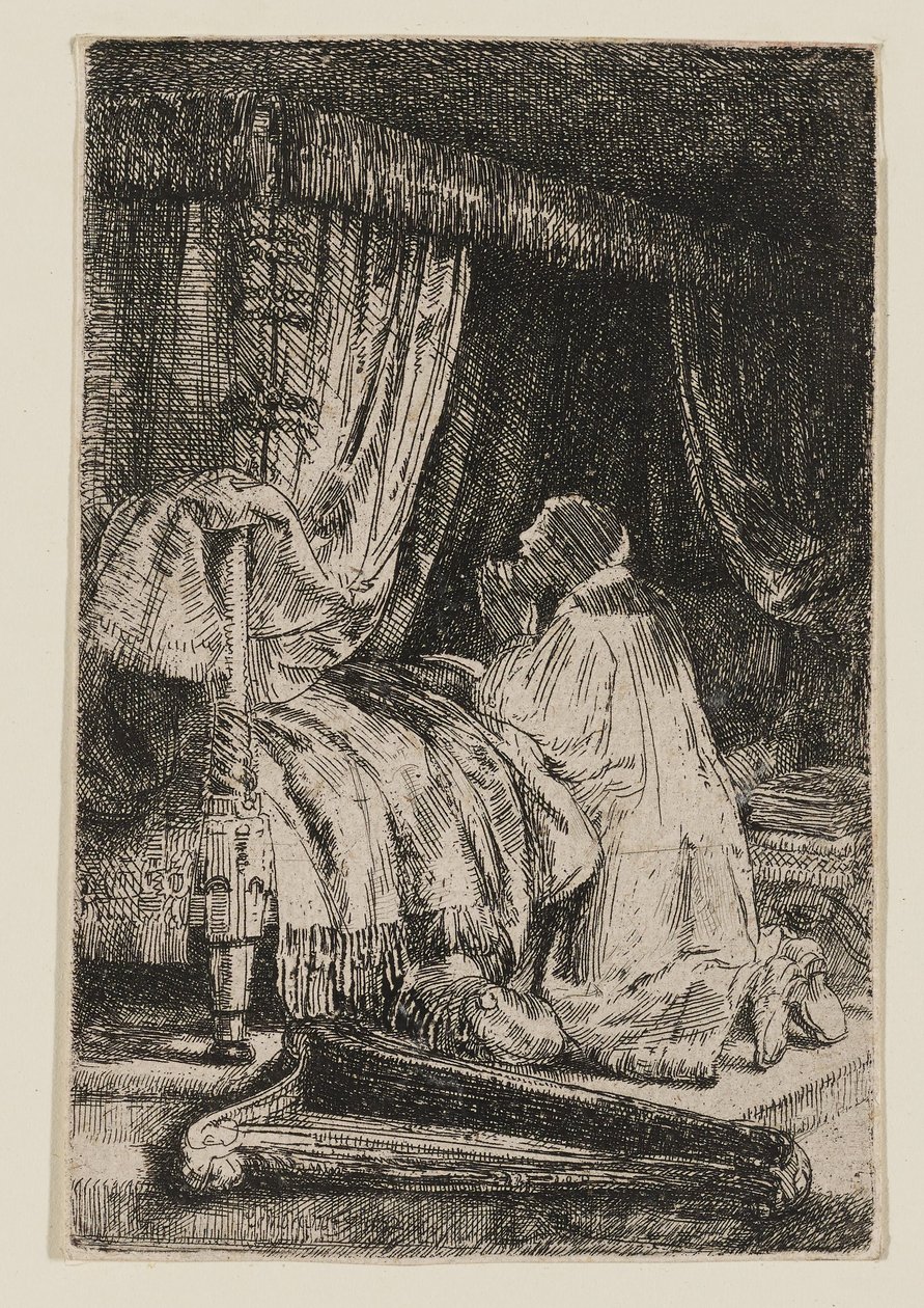 David in gebed door Rembrandt van Rijn