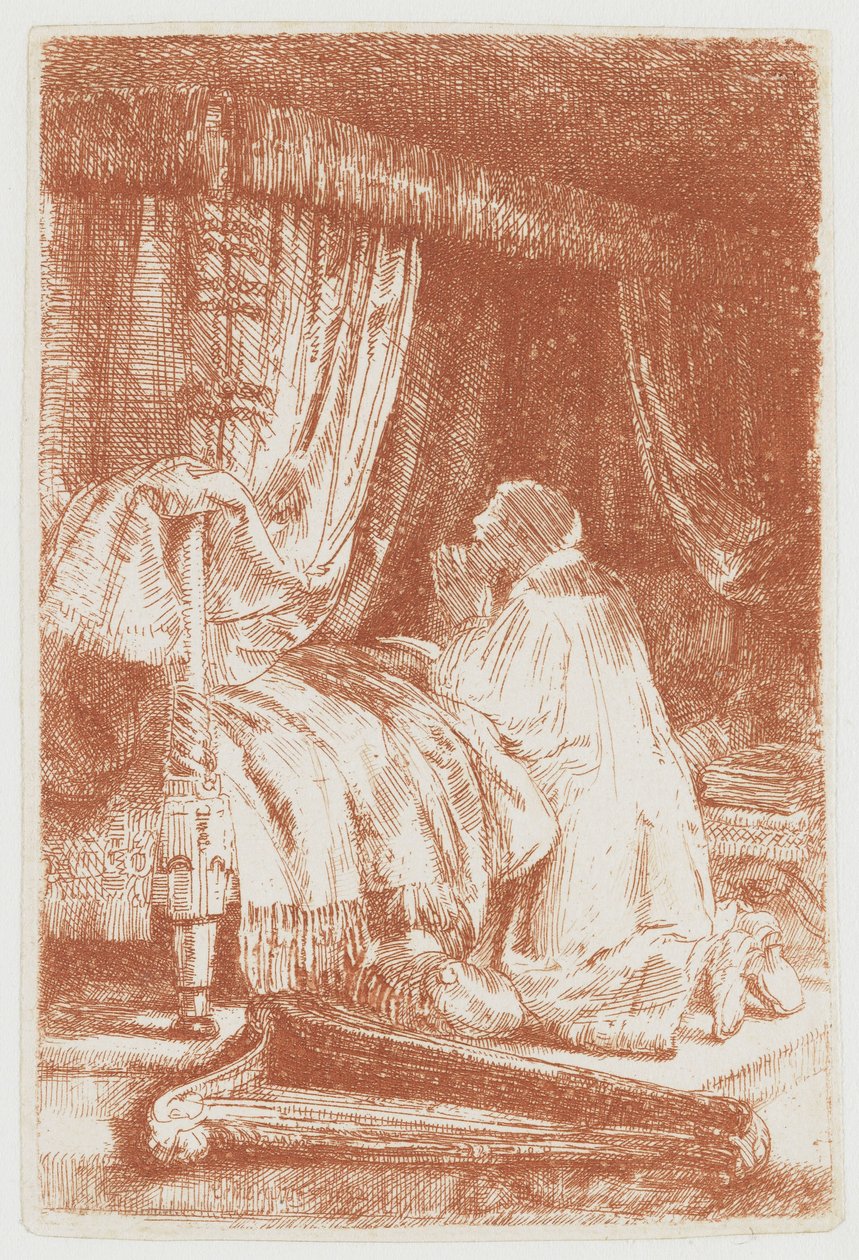 David in gebed door Rembrandt van Rijn