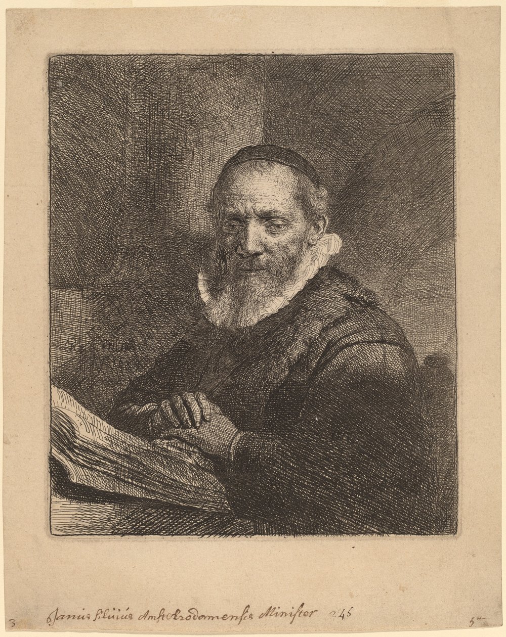 Jan Cornelisz. Sylvius door Rembrandt van Rijn
