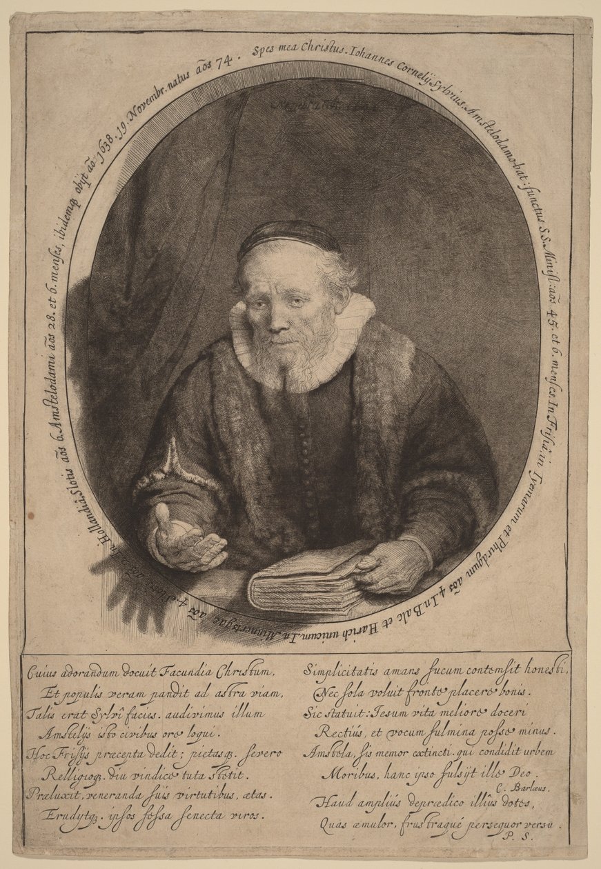 Jan Cornelisz. Sylvius door Rembrandt van Rijn