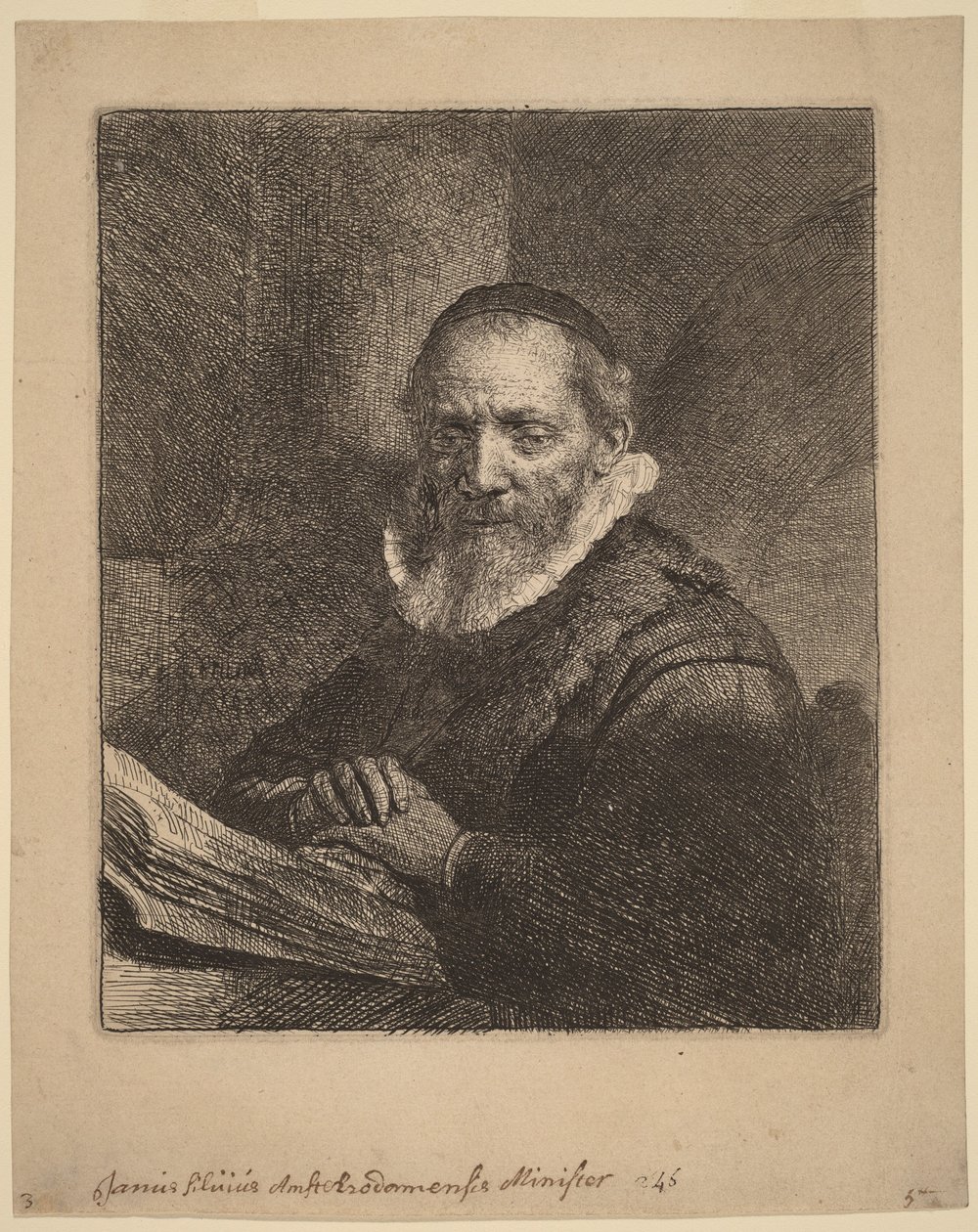 Jan Cornelisz. Sylvius door Rembrandt van Rijn