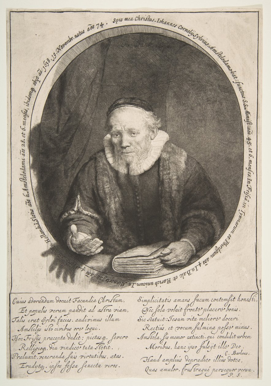 Jan Cornelisz. Sylvius, predikant, 1646 door Rembrandt van Rijn