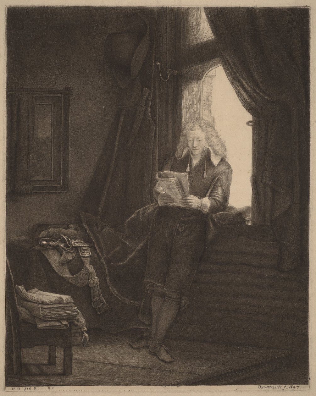 Jan Six door Rembrandt van Rijn