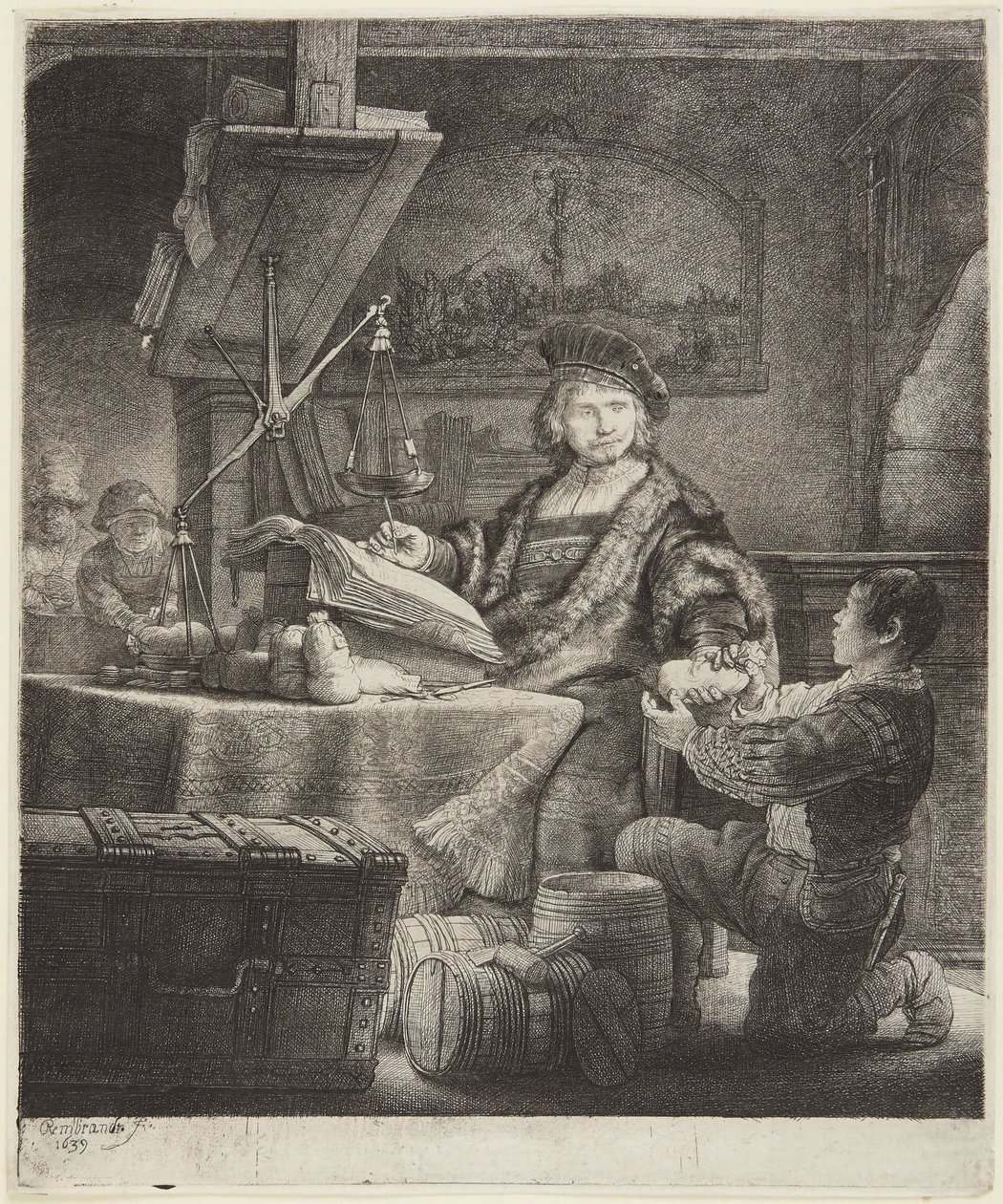 Jan Uytenbogaert (The Goldweigher) door Rembrandt van Rijn