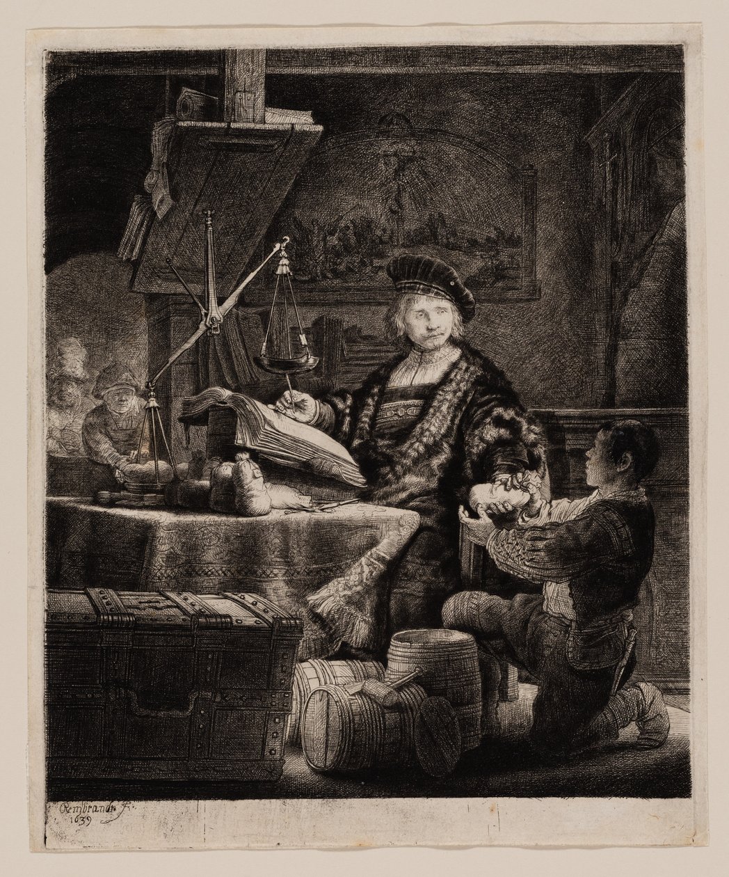 Jan Uytenbogaert, de goudweger door Rembrandt van Rijn