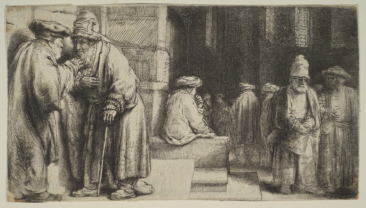 Joden in een synagoge, 1648 door Rembrandt van Rijn