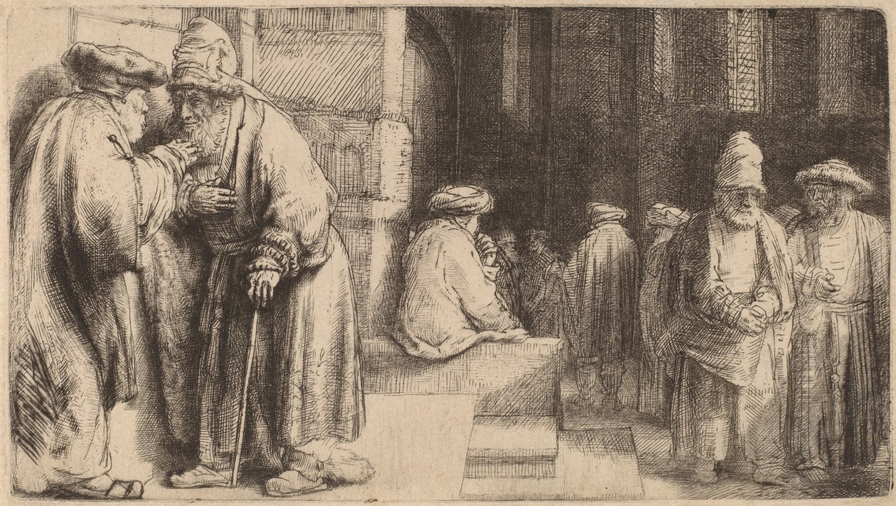 Joden in de Synagoge, 1648 door Rembrandt van Rijn