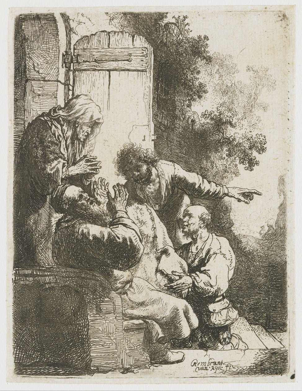 Jozefs jas gebracht naar Jakob door Rembrandt van Rijn