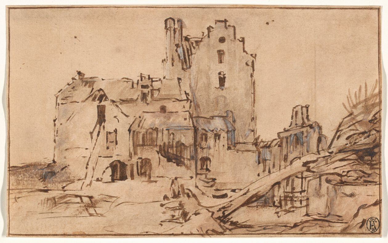 Kostverloren Castle in Decay door Rembrandt van Rijn
