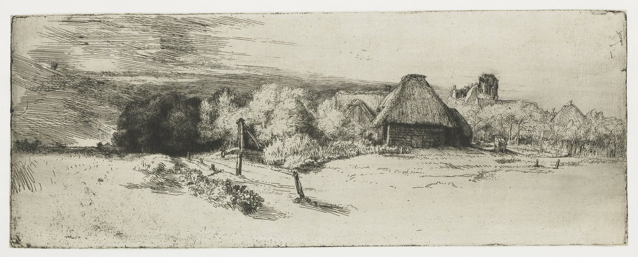 Landschap met een boerderij en het 