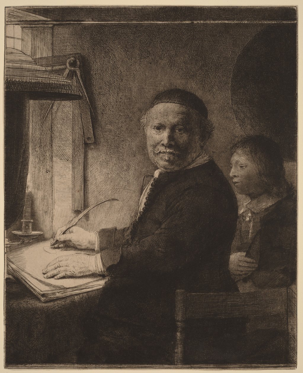 Lieven Willemsz van Coppenol: the Smaller Plate door Rembrandt van Rijn