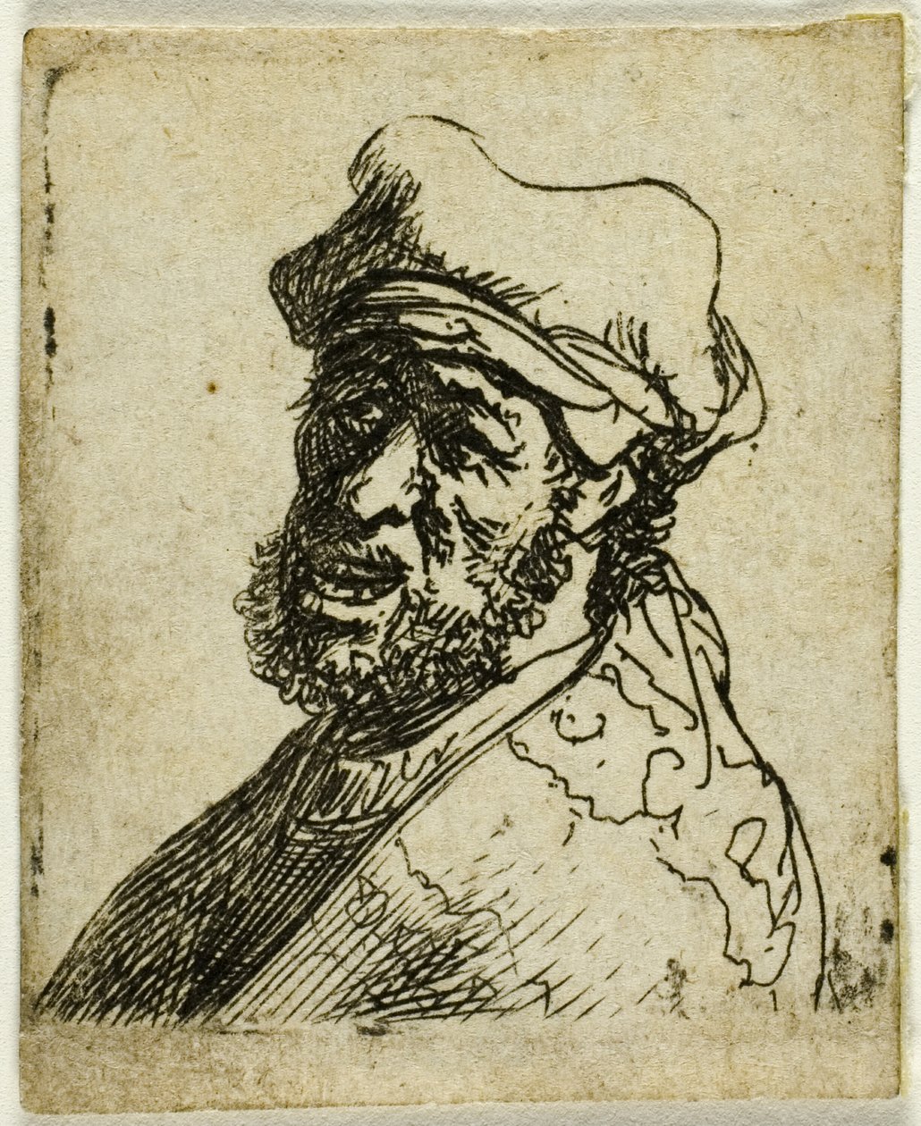 Man die Roept, Driekwart Links: Buste door Rembrandt van Rijn