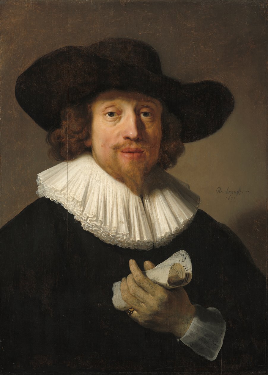Man met muziekblad, 1633 door Rembrandt van Rijn