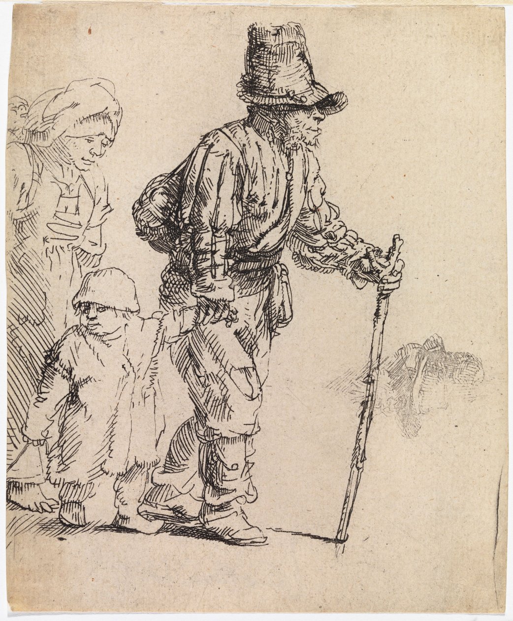 Een boerengezin op zwerftocht door Rembrandt van Rijn