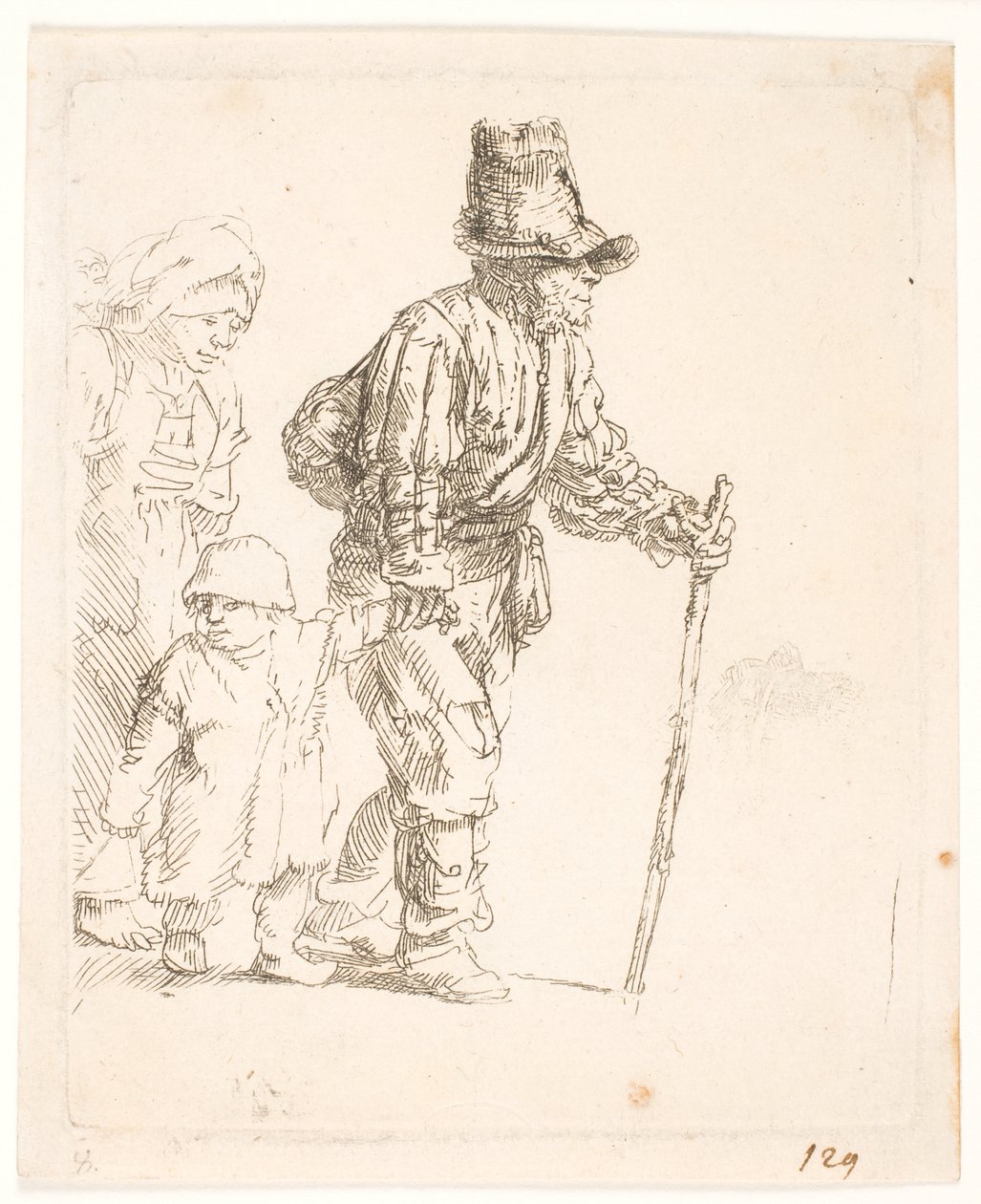 Een boerengezin op zwerftocht door Rembrandt van Rijn