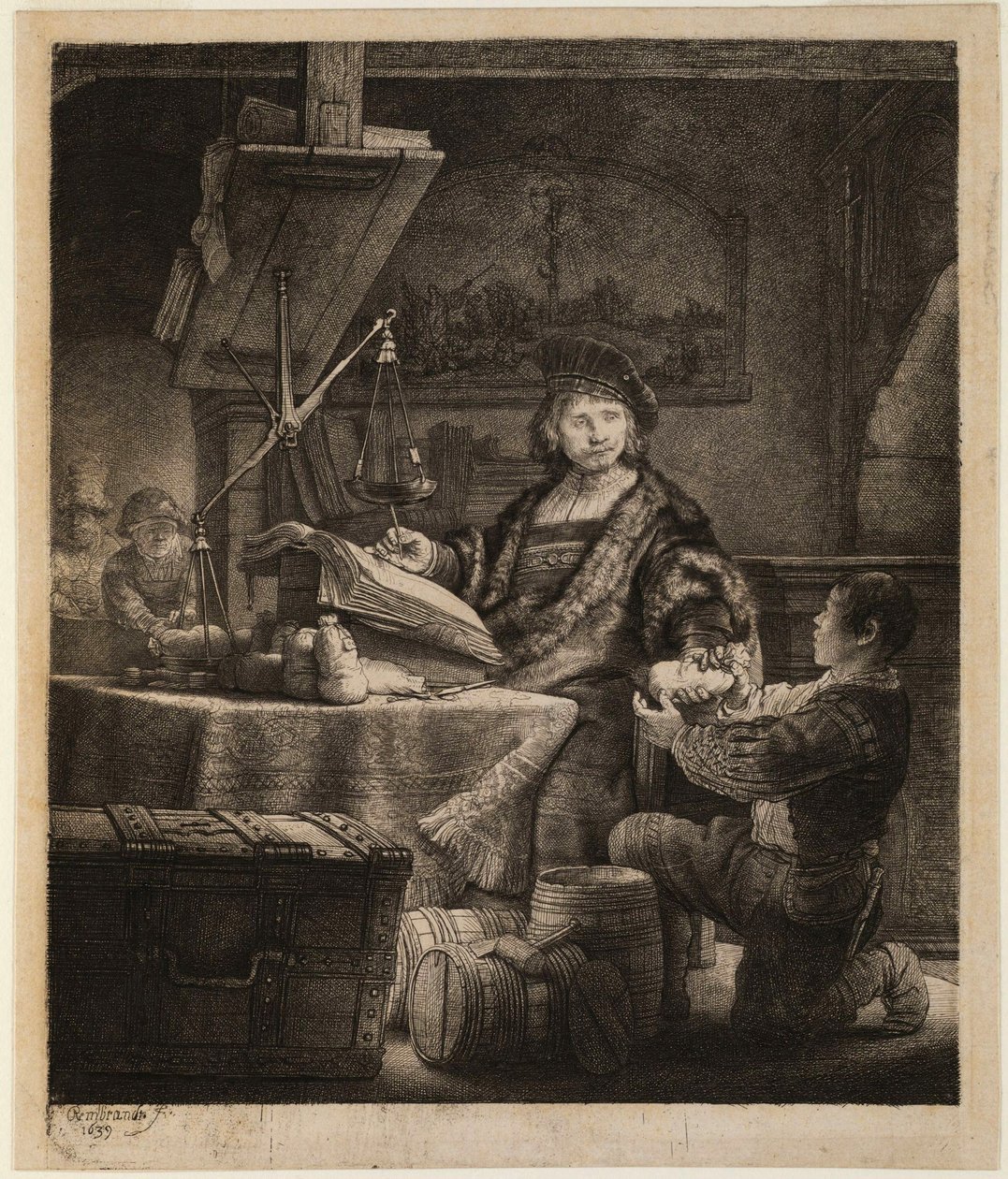 Portret van de goudweger Jan Uytenbogaert door Rembrandt van Rijn