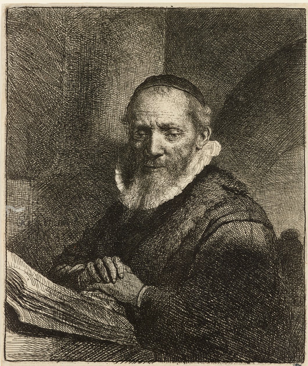 Portret van Jan Cornelis Sylvius, predikant (1633) door Rembrandt van Rijn