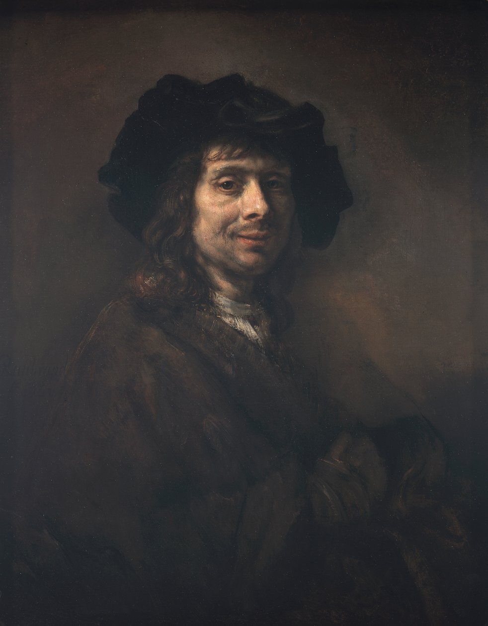 Portret van een jonge man (misschien een kunstenaar) door Rembrandt van Rijn