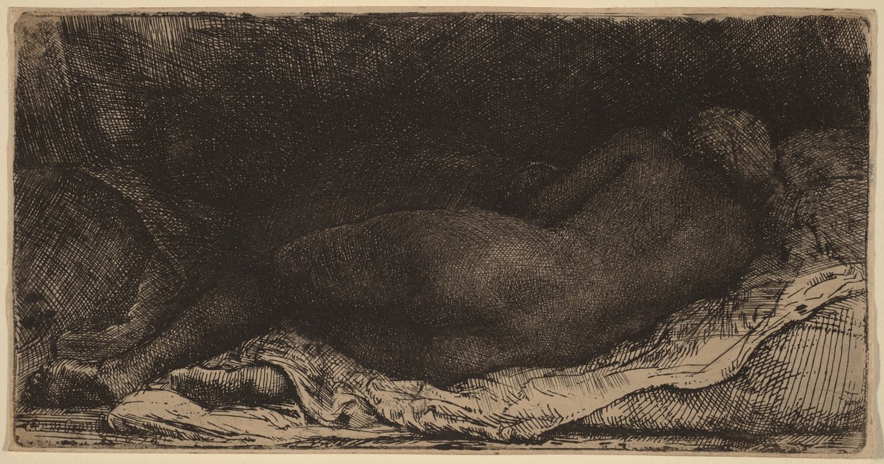 Liggend vrouwelijk naakt door Rembrandt van Rijn