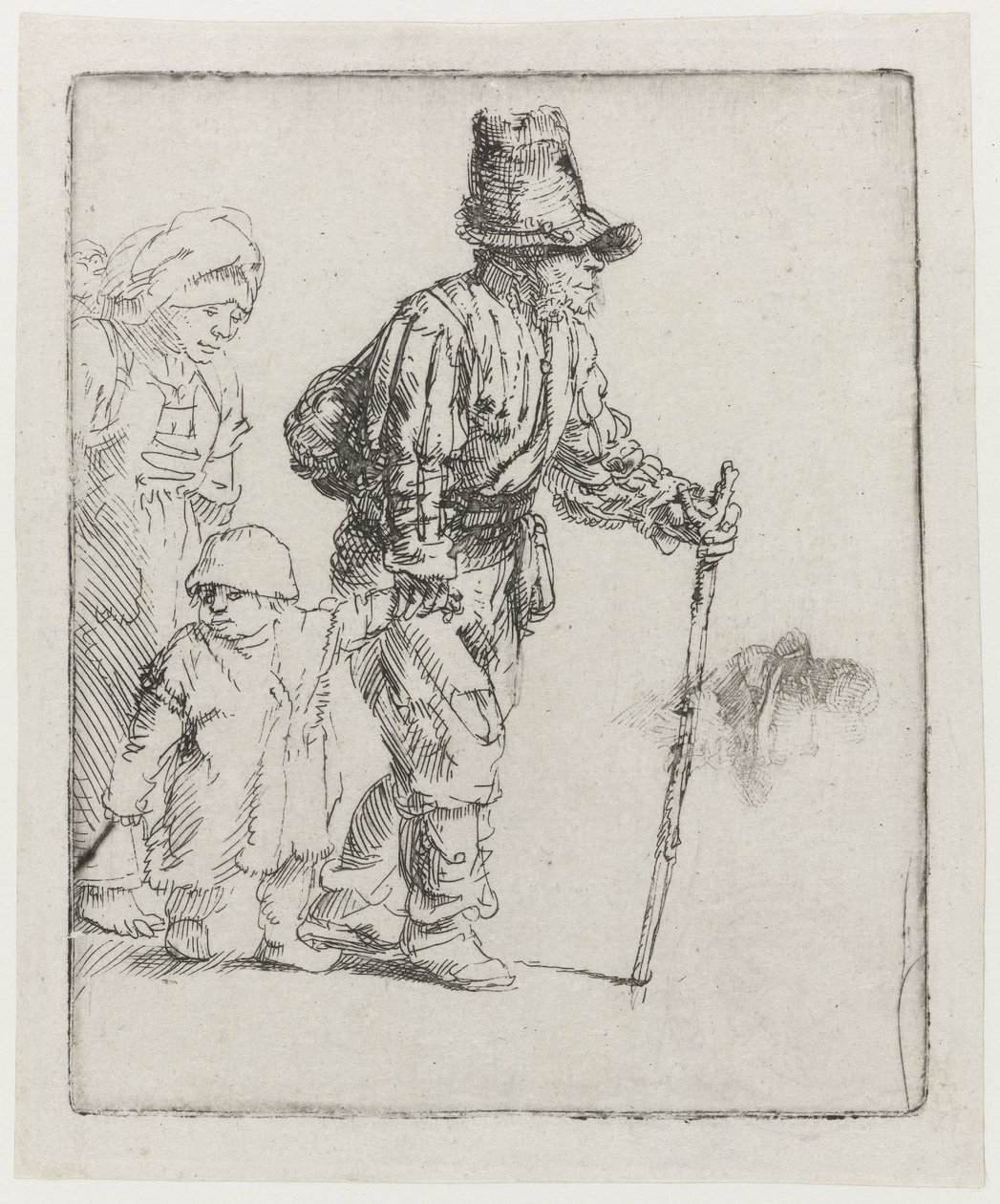 Rondtrekkende boerenfamilie door Rembrandt van Rijn