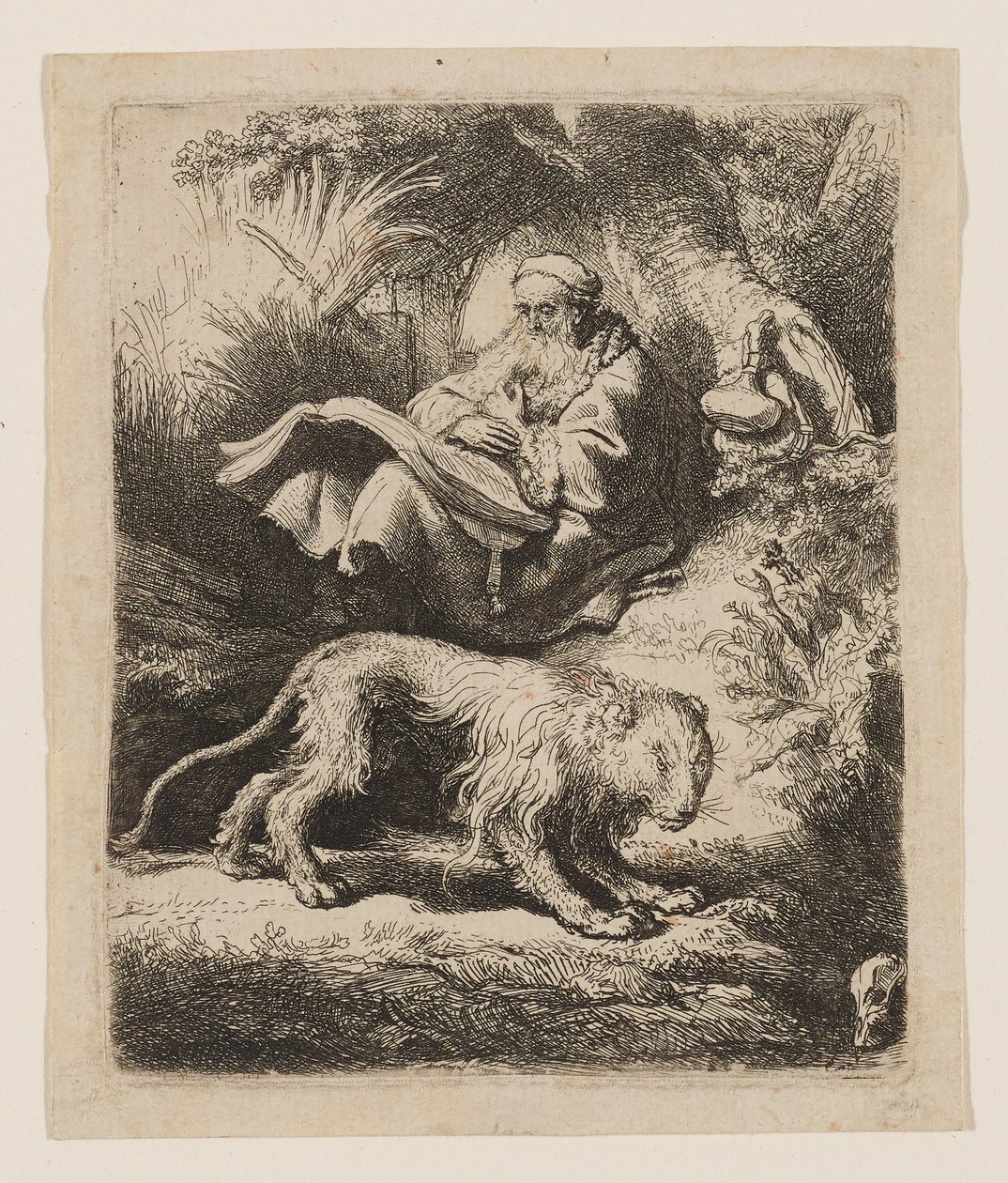 De heilige Hiëronymus aan het lezen door Rembrandt van Rijn
