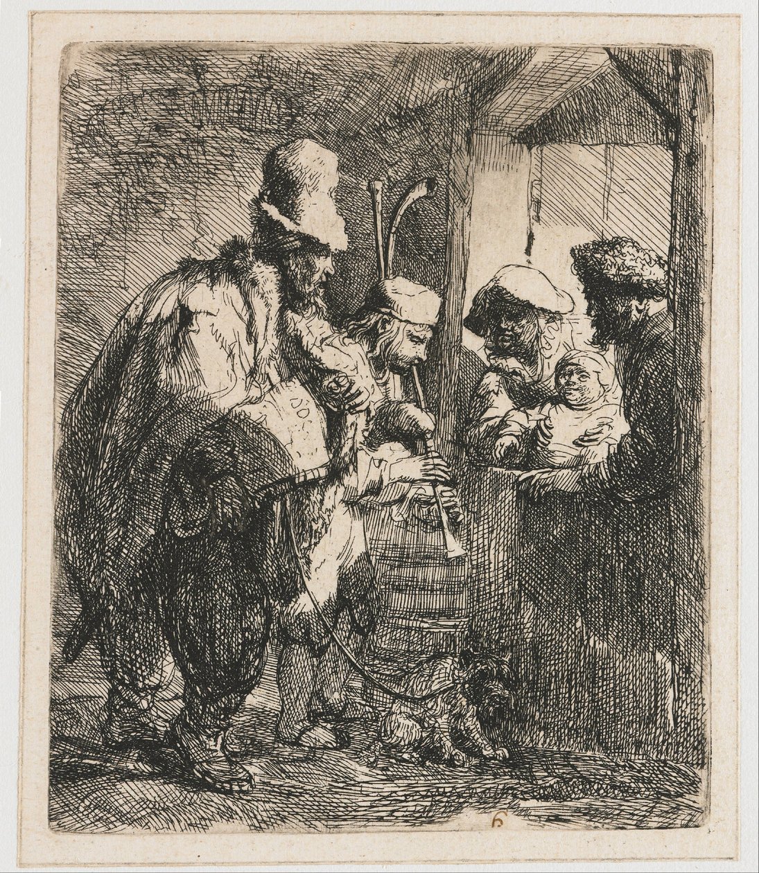 Straatmuzikanten door Rembrandt van Rijn
