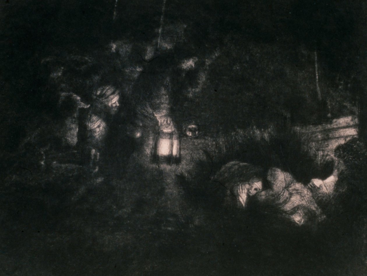 De aanbidding van de herders door Rembrandt van Rijn