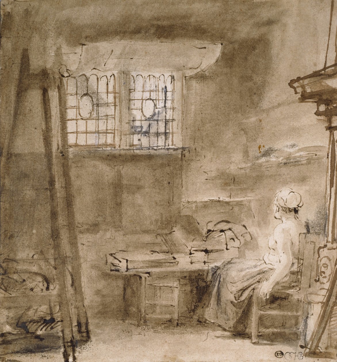 Het Atelier van de Kunstenaar, 1659 door Rembrandt van Rijn