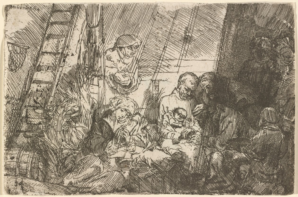 De besnijdenis in de stal door Rembrandt van Rijn
