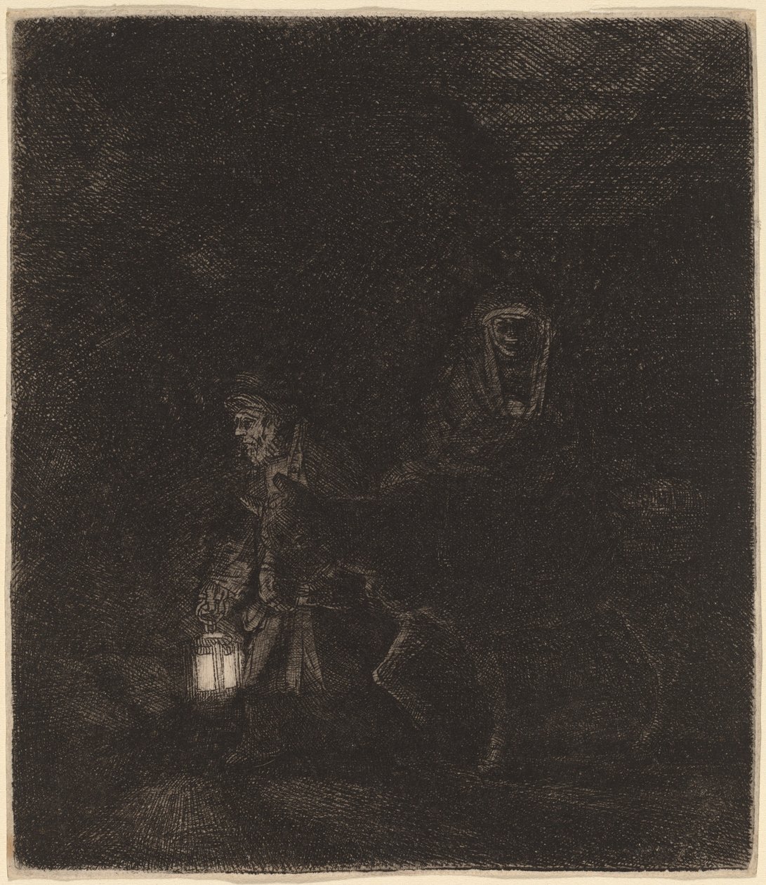 De vlucht naar Egypte door Rembrandt van Rijn