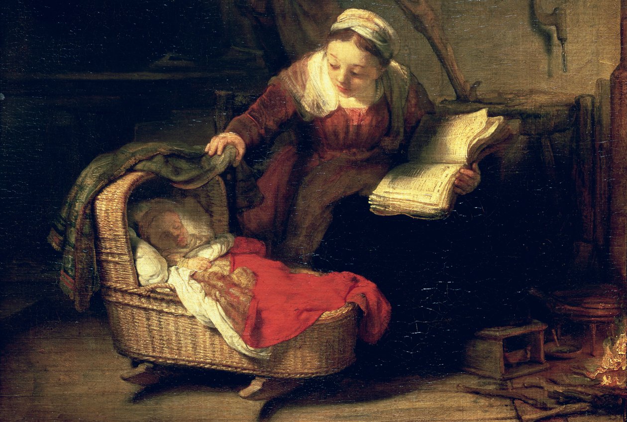 De Heilige Familie, c.1645 (detail) door Rembrandt van Rijn