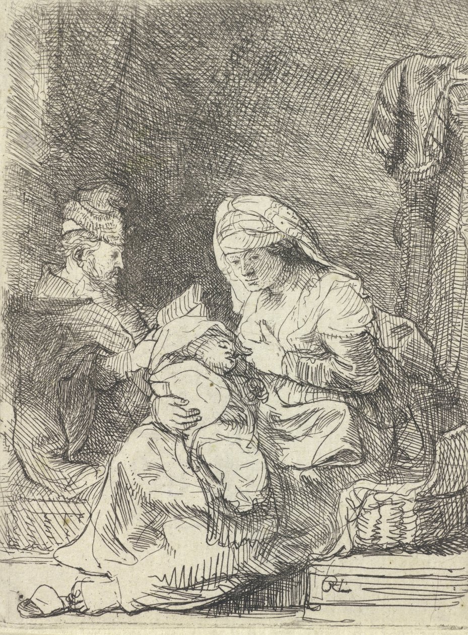 De Heilige Familie door Rembrandt van Rijn