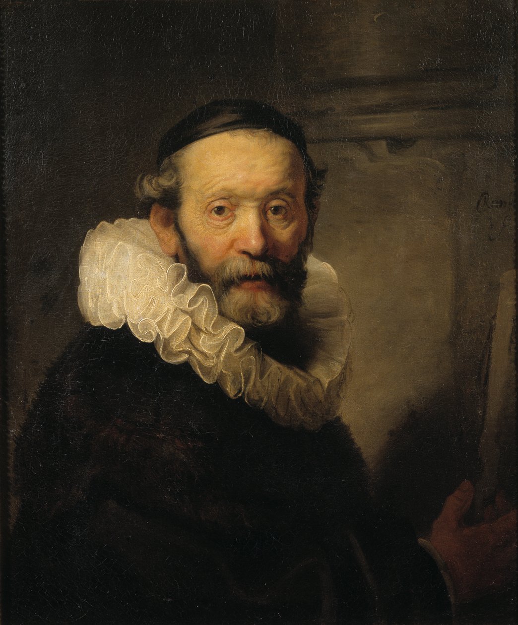 De Prediker Johannes Uttenbogaert, c.1633 door Rembrandt van Rijn