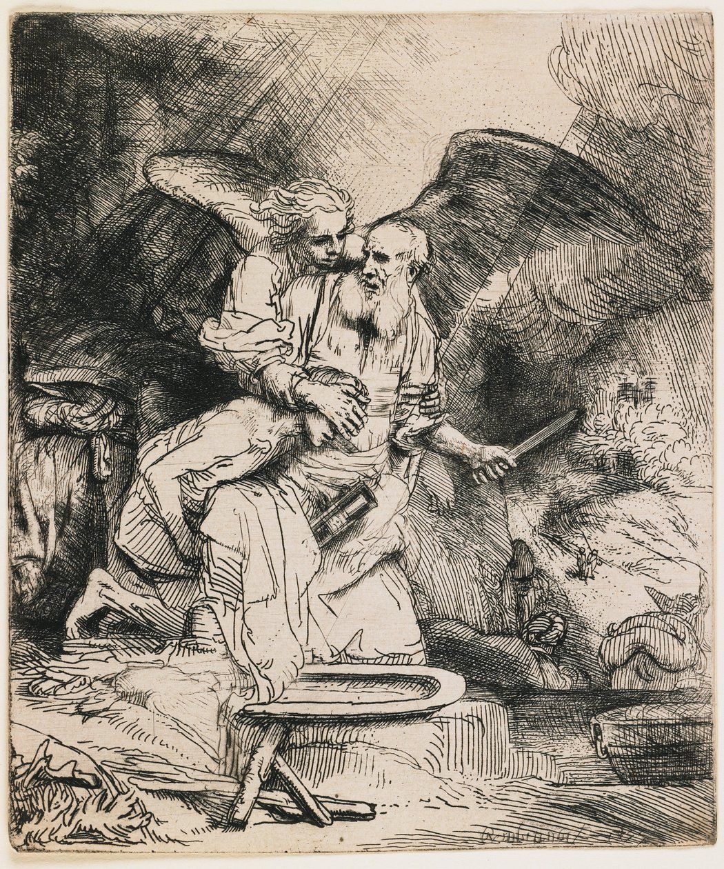 Het offer van Isaak door Rembrandt van Rijn