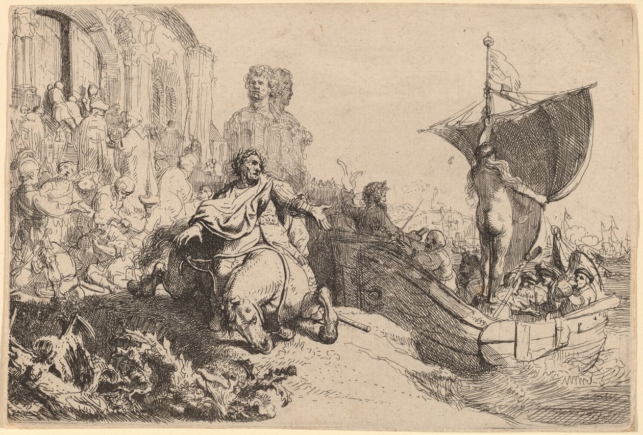 Het Schip van Fortuin door Rembrandt van Rijn
