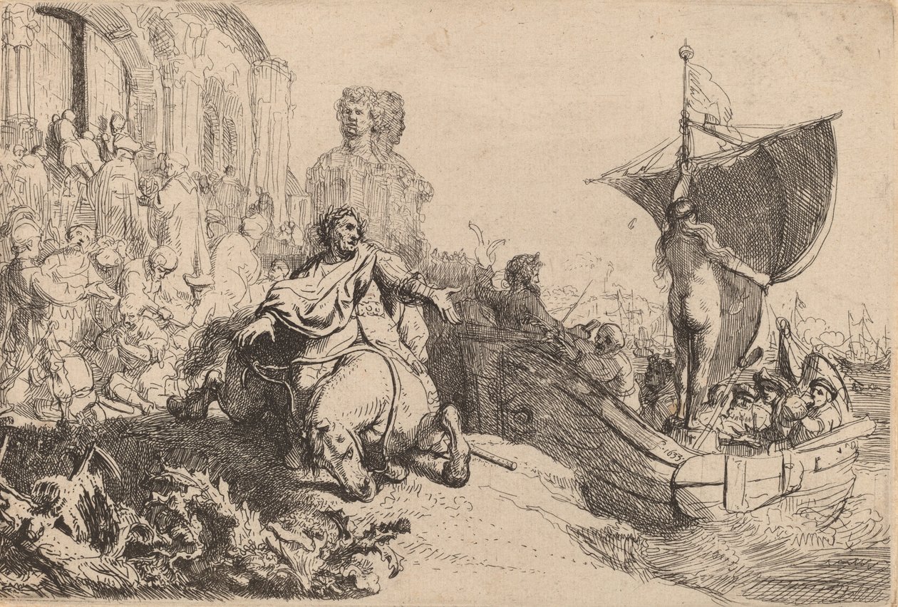Het Schip van Fortuin, 1633 door Rembrandt van Rijn
