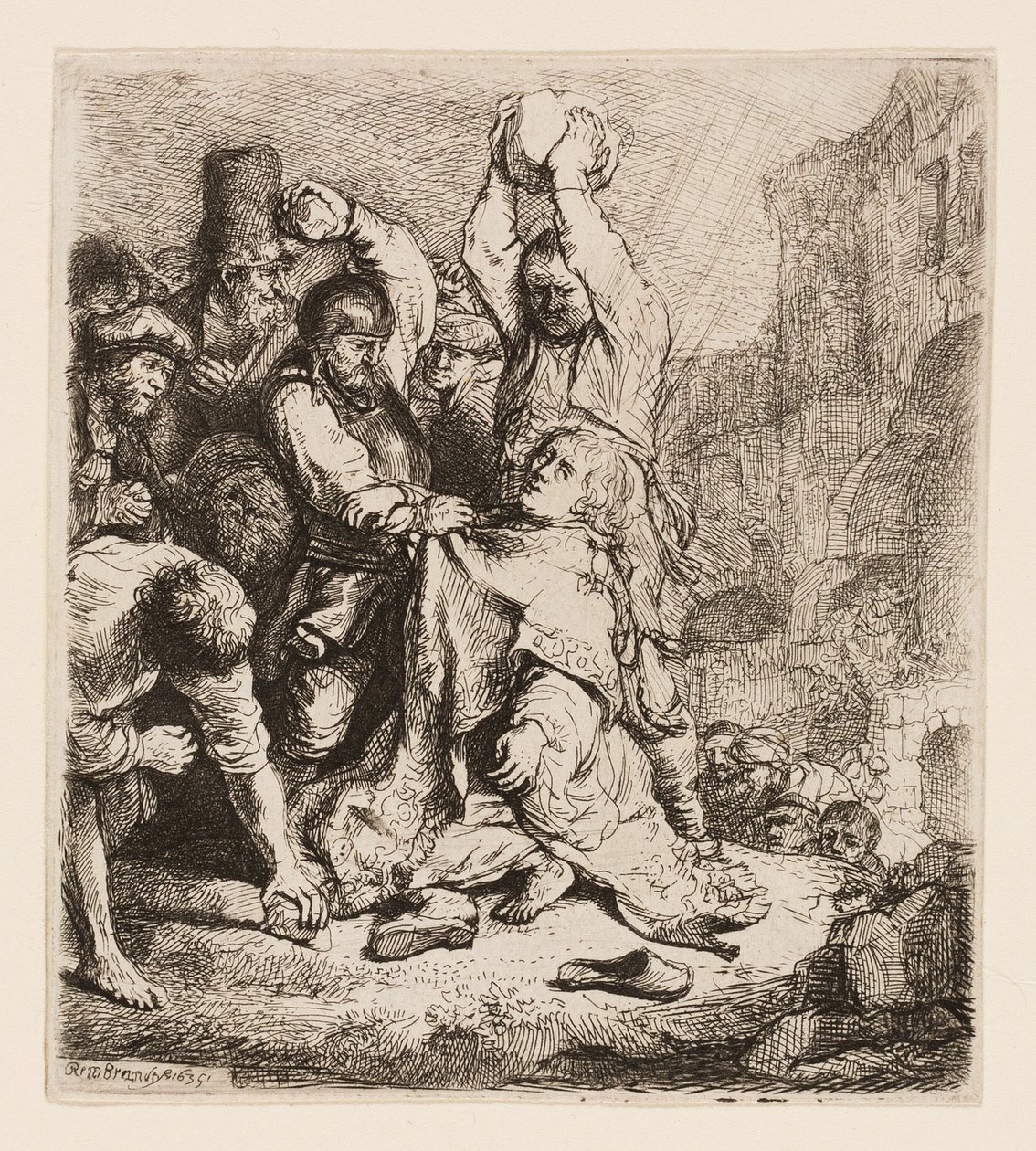 De steniging van St. Stefanus door Rembrandt van Rijn