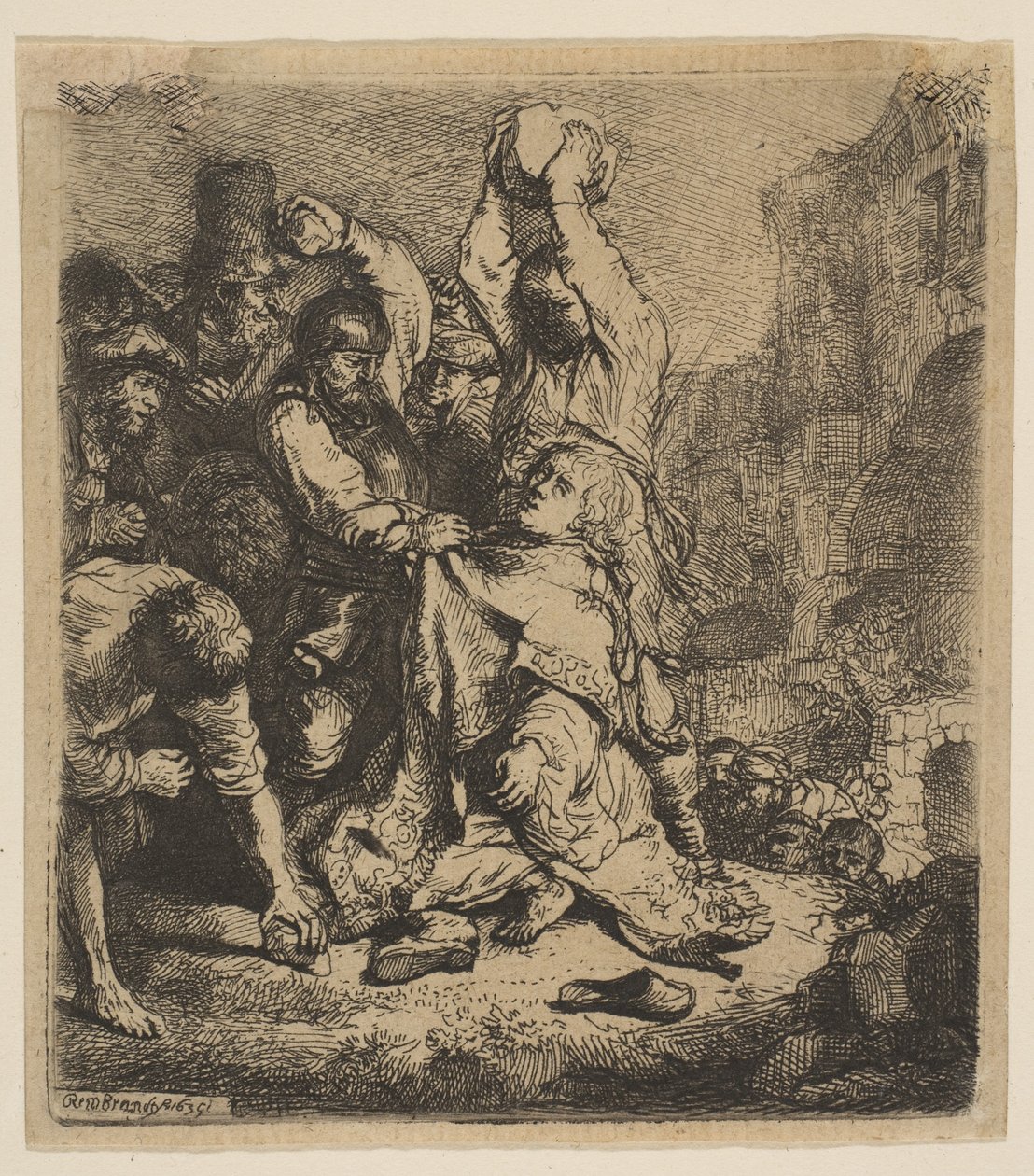 De Steniging van St. Stefanus door Rembrandt van Rijn