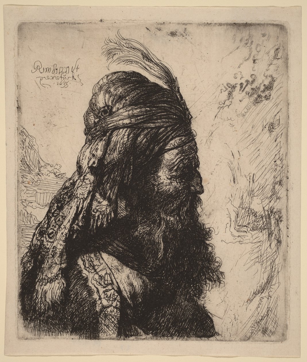 Het derde oosterse hoofd door Rembrandt van Rijn