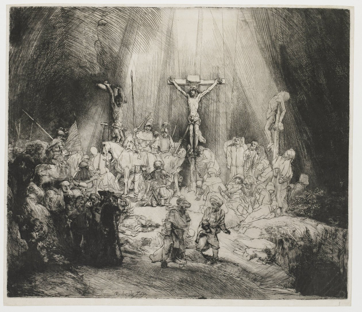 De drie kruisen door Rembrandt van Rijn