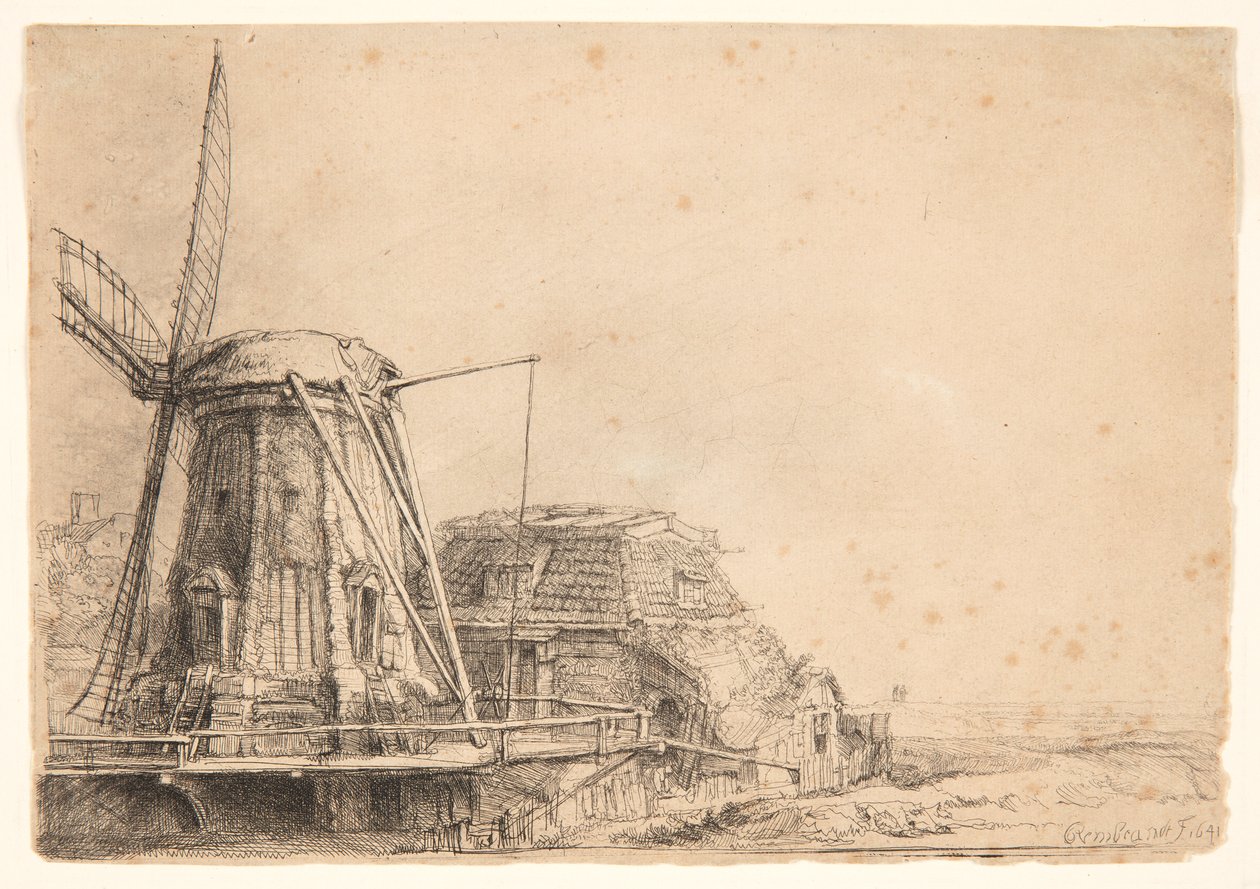 De Windmolen door Rembrandt van Rijn
