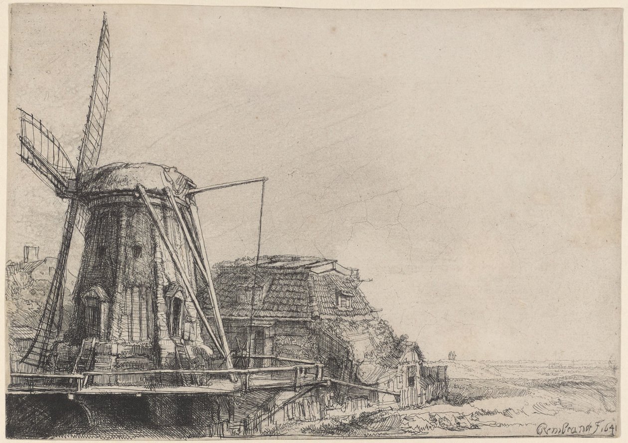De windmolen door Rembrandt van Rijn