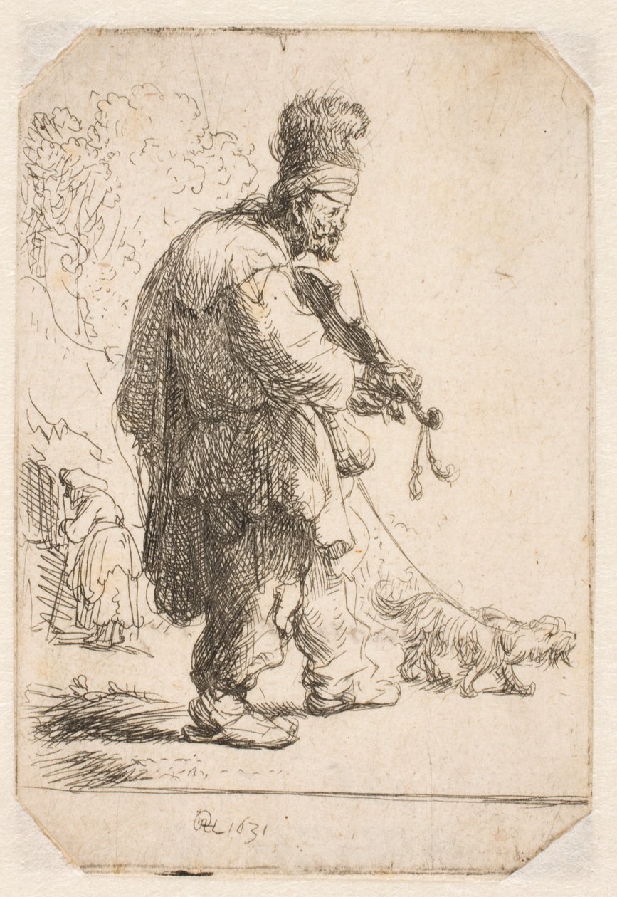 De blinde violist door Rembrandt van Rijn